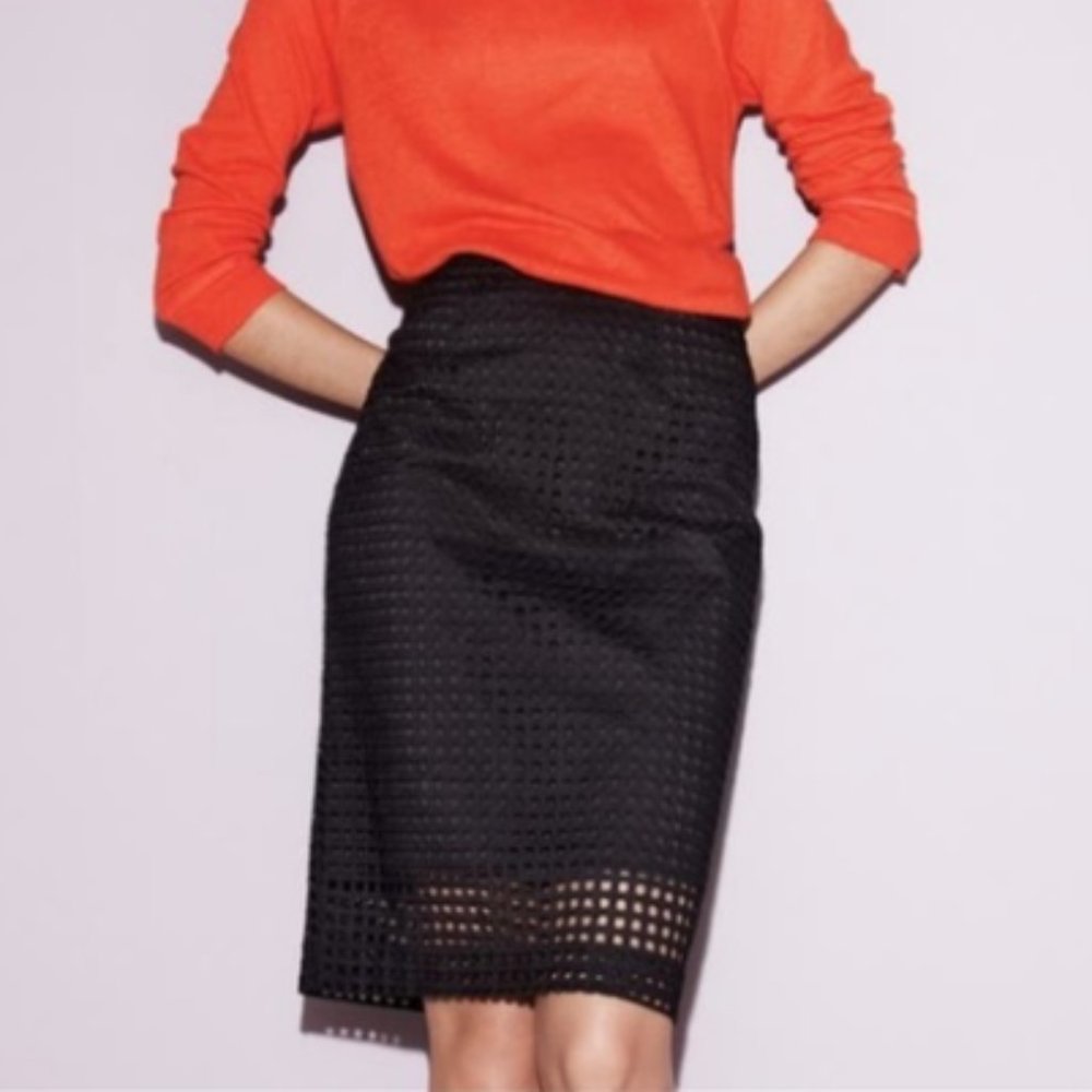 Halogen | Prism Eyelet Pencil Skirt Black 8
